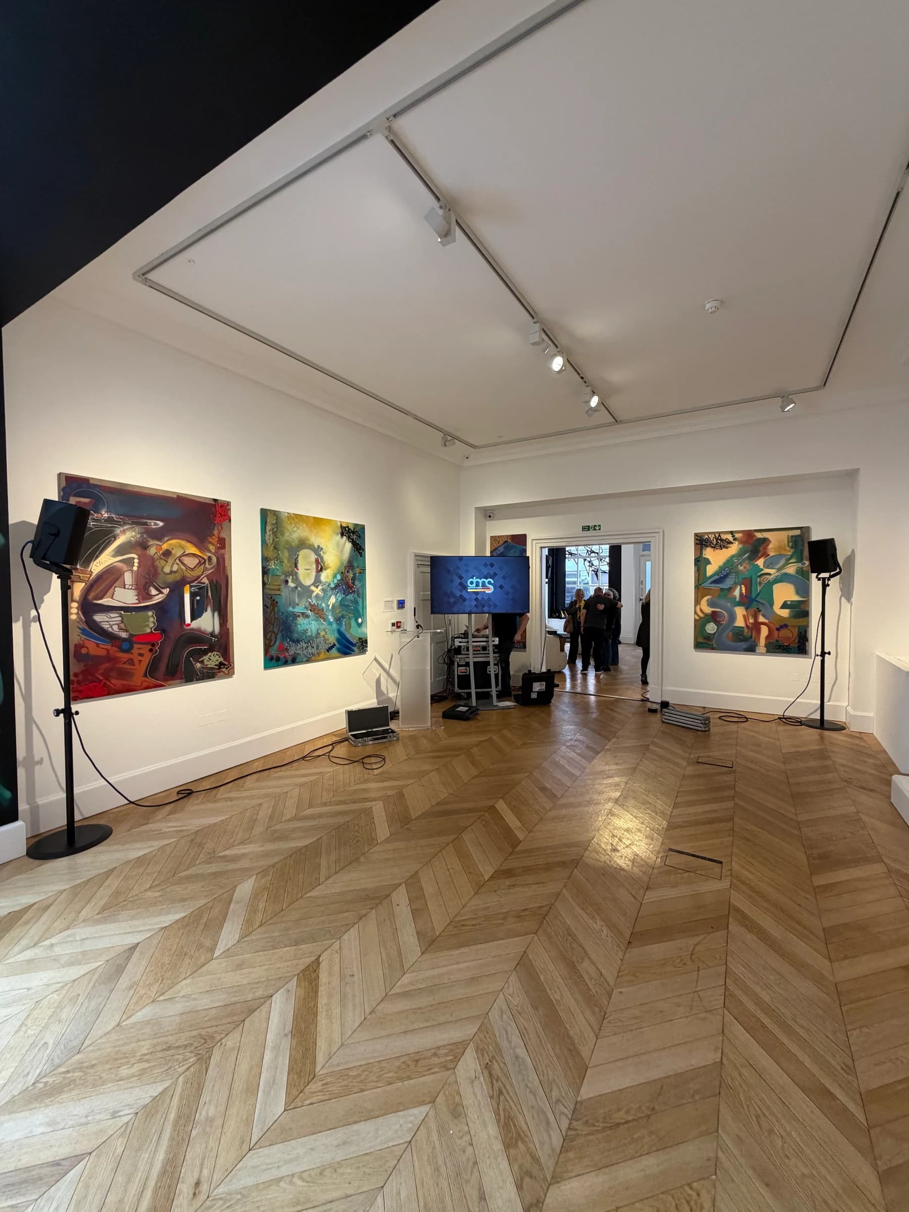 Audio equipment installed in an art exhibition space